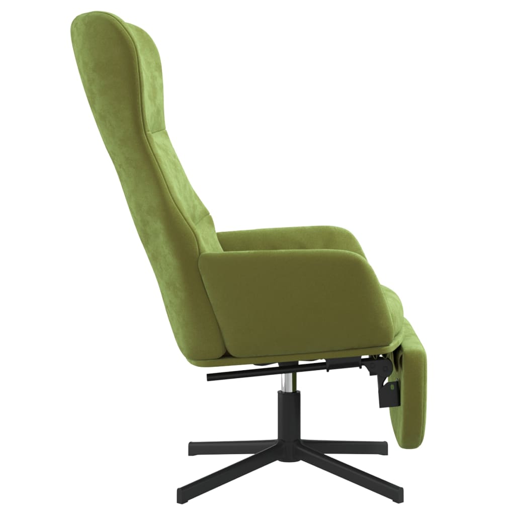 vidaXL Cadeira de descanso com apoio de pés veludo verde-claro