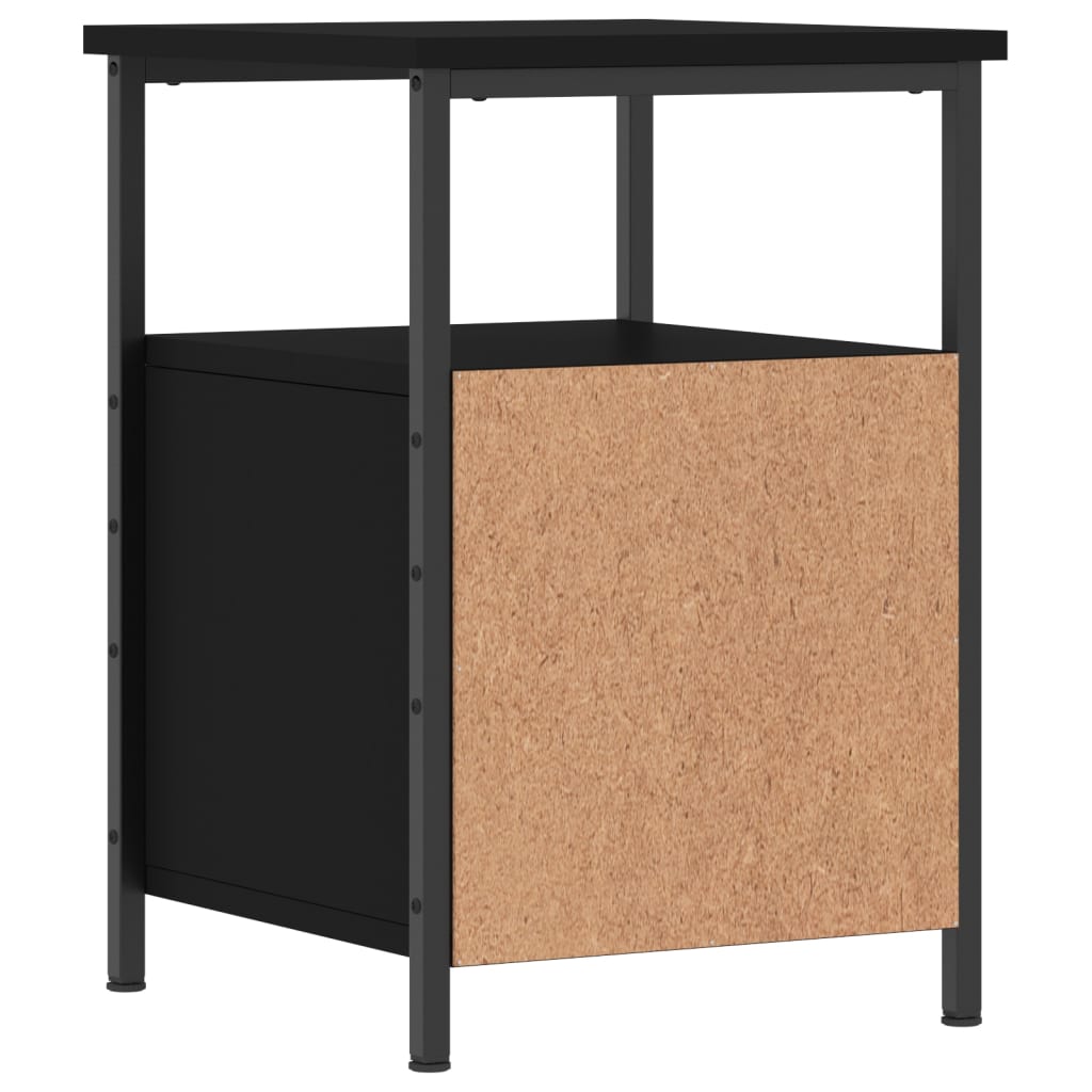 vidaXL Mesa de cabeceira 34x35,5x50 cm derivados de madeira preto