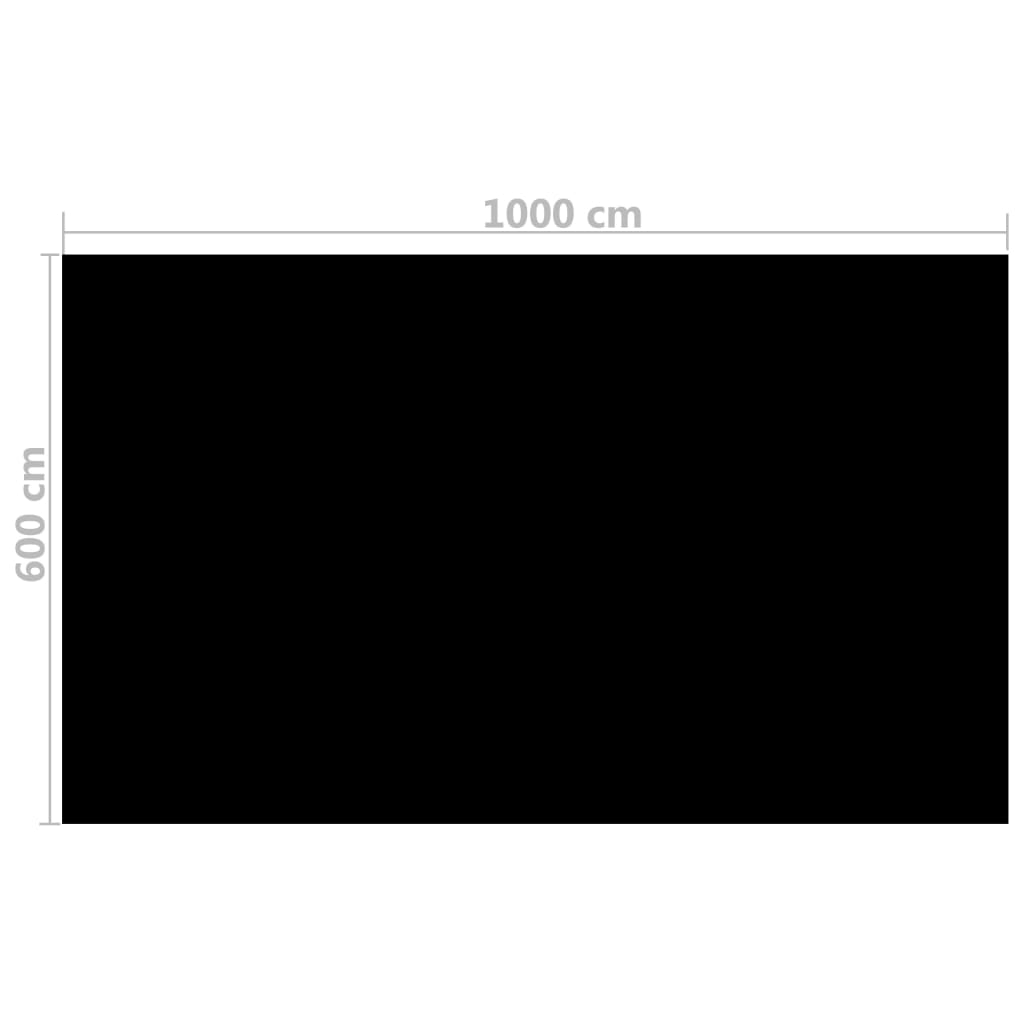 vidaXL Cobertura retangular para piscina 1000x600 cm PE preto