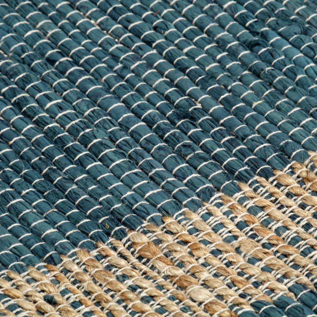 vidaXL Tapete artesanal em juta azul 120x180 cm