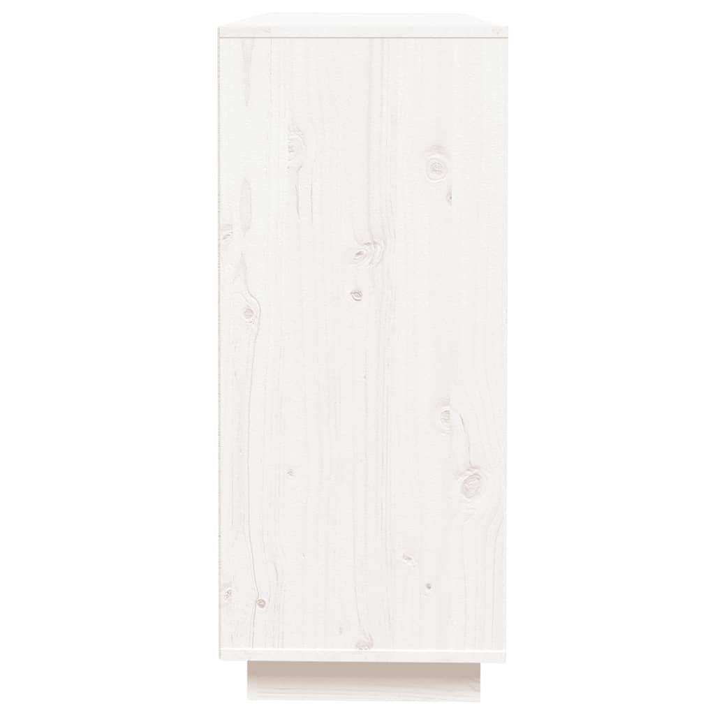 vidaXL Aparador 110,5x35x80 cm madeira de pinho maciça branco