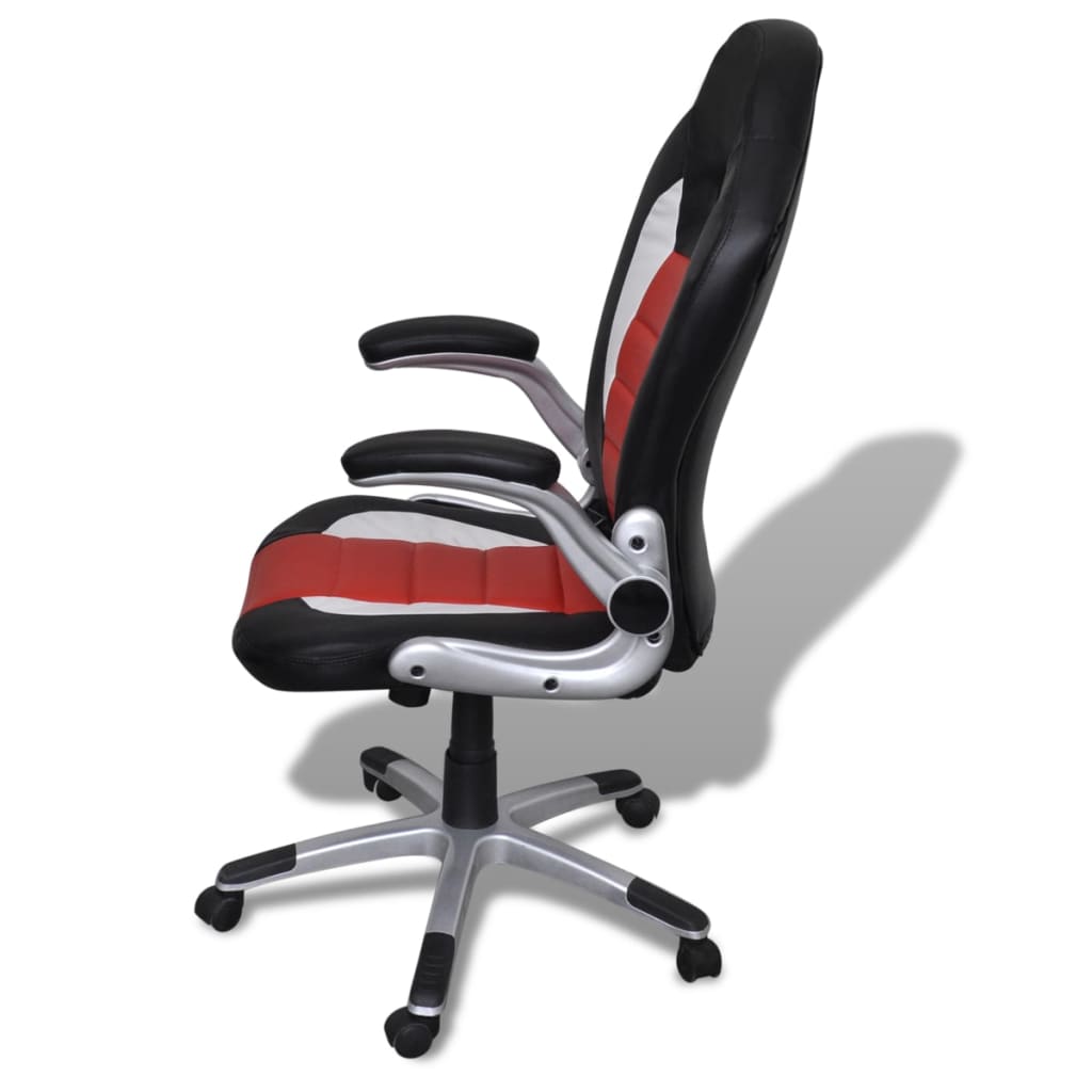 Cadeira de escritório, couro artificial / Vermelho