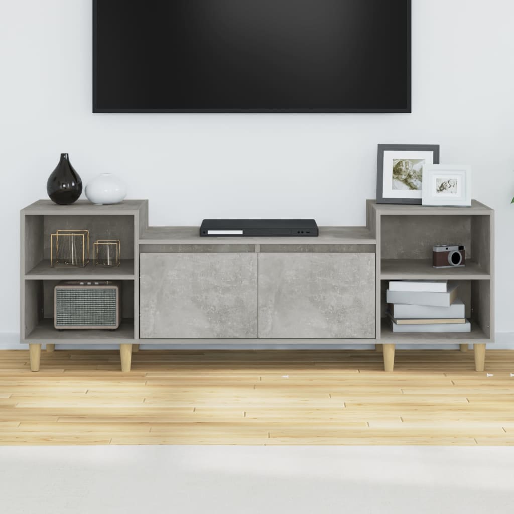 vidaXL Móvel de TV 160x35x55 cm derivados de madeira cinzento cimento