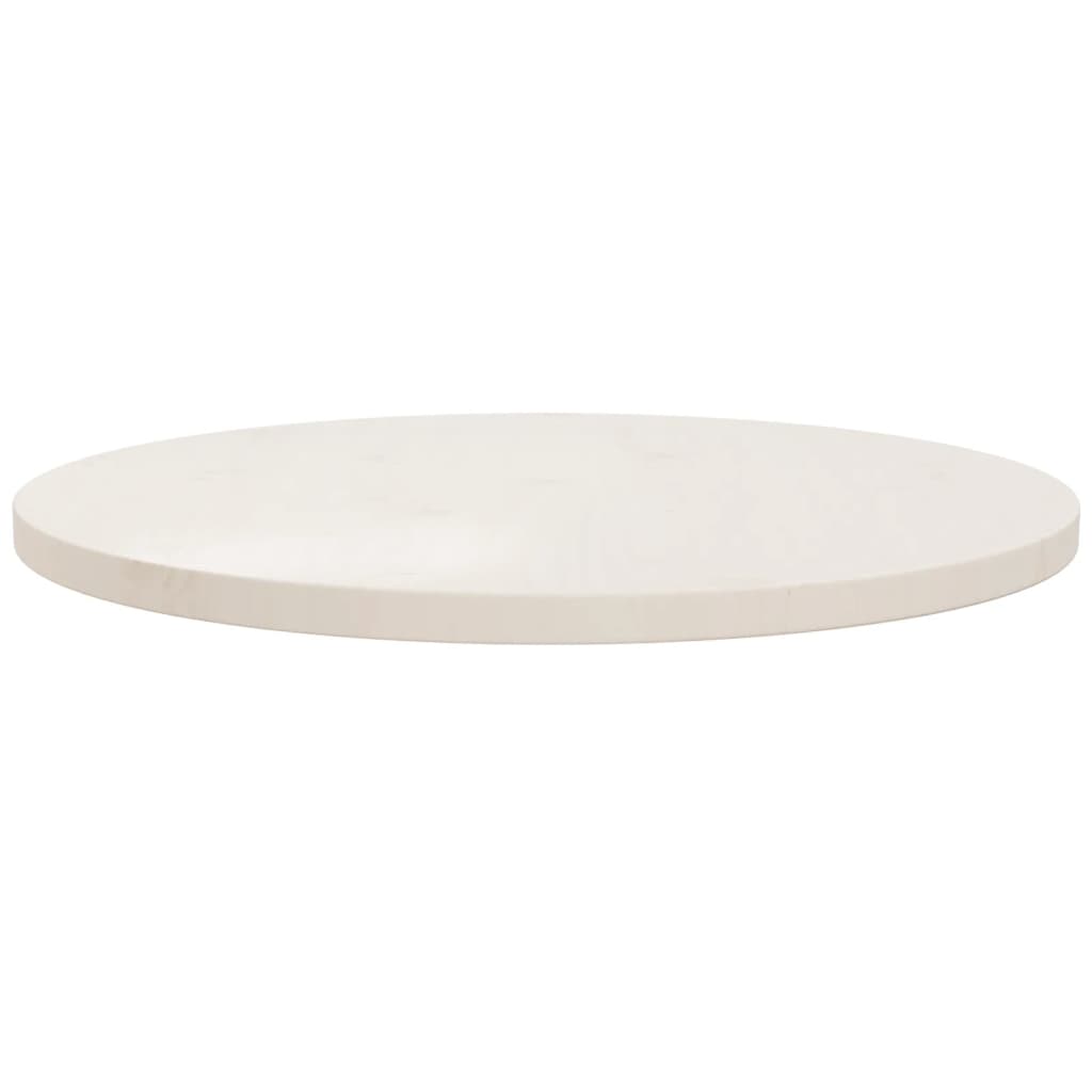 vidaXL Tampo de mesa pinho maciço Ø60x2,5 cm branco