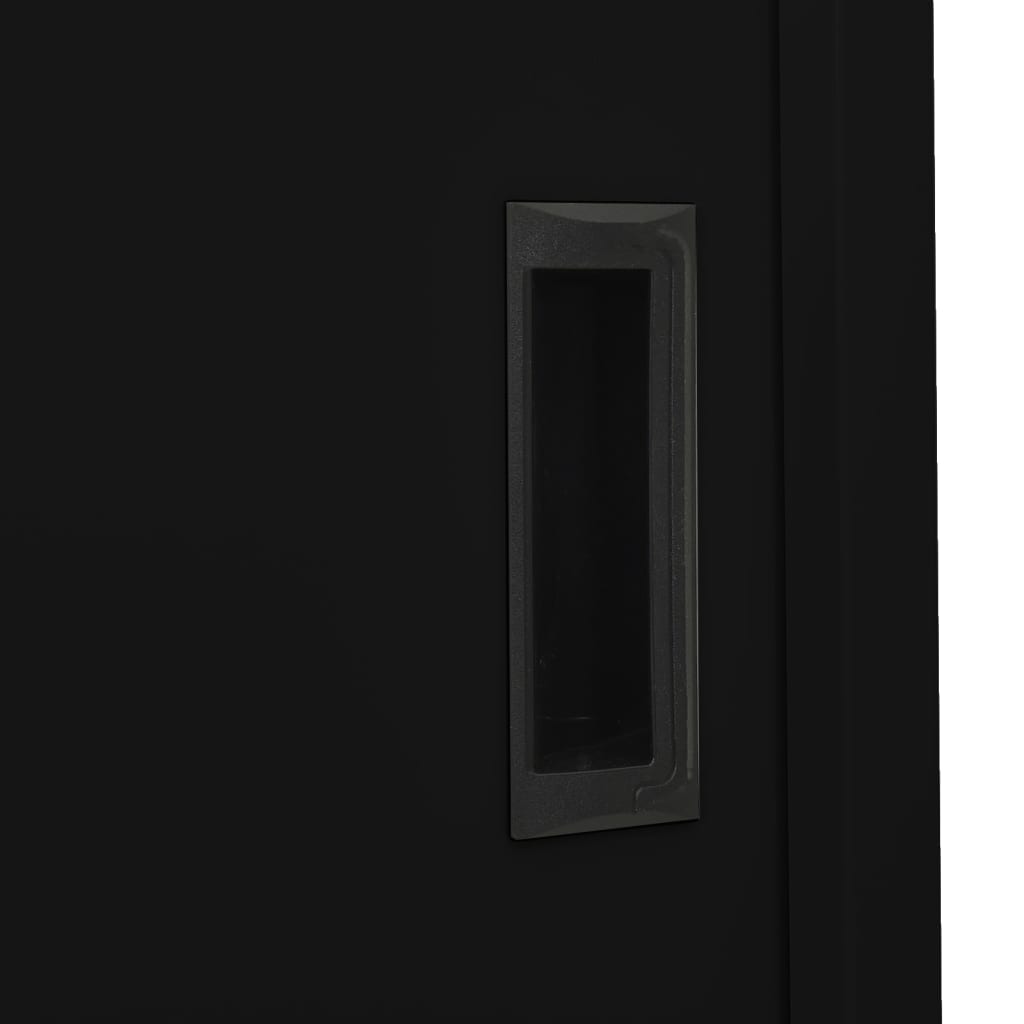 vidaXL Armário de escritório c/ porta deslizante 90x40x180cm aço preto