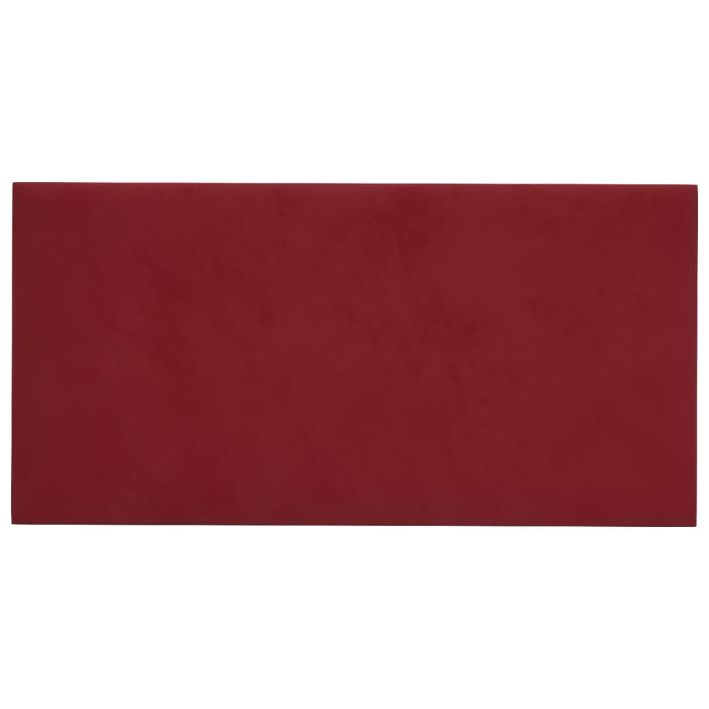 vidaXL Painel de parede 12 pcs 60x30 cm veludo 2,16 m² vermelho tinto