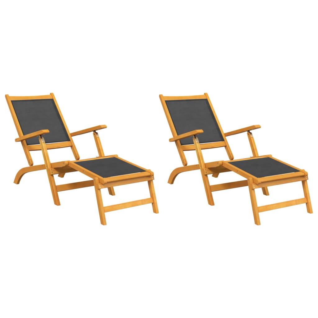 vidaXL Cadeiras de terraço 2 pcs madeira de acácia maciça e textilene