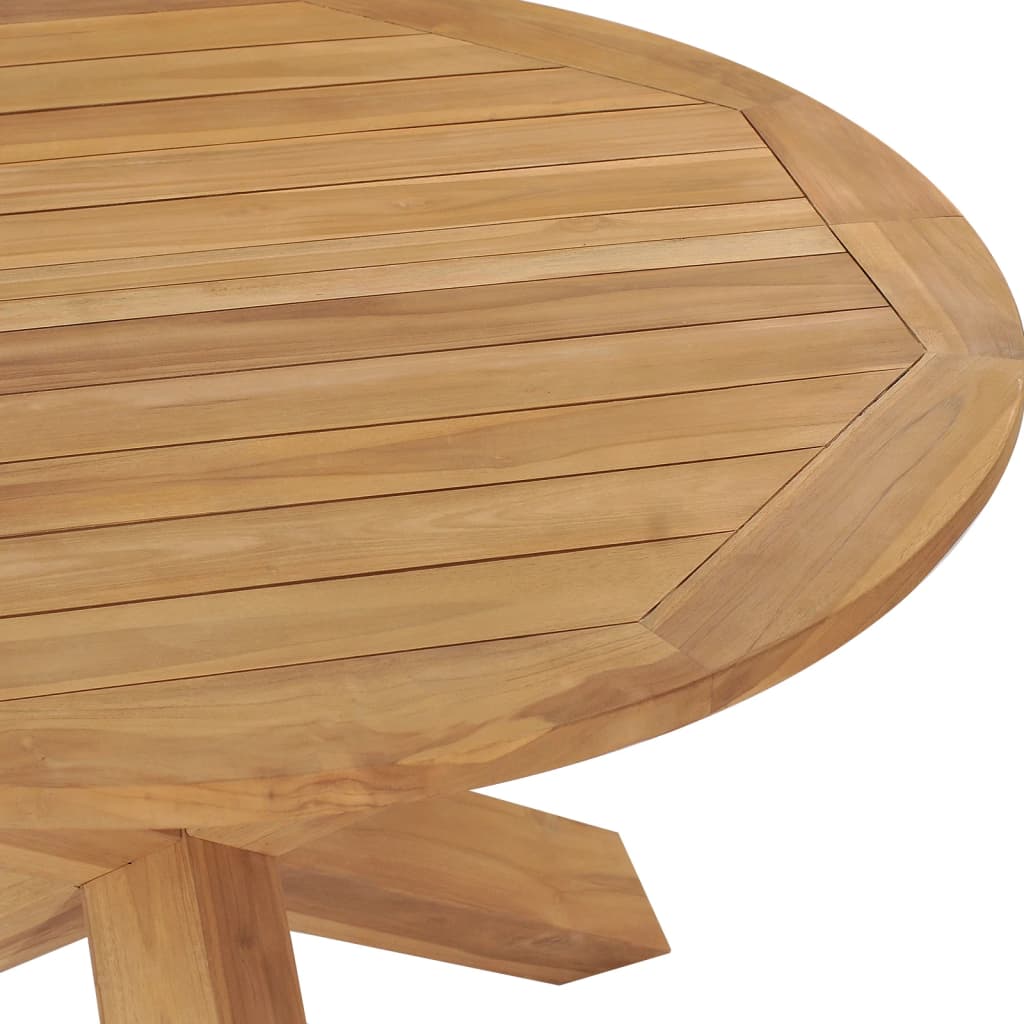 vidaXL Mesa de jantar para jardim Ø110x75 cm madeira de teca maciça