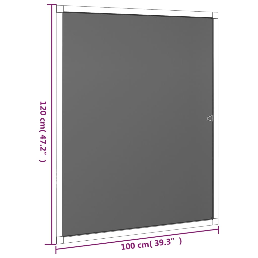 vidaXL Tela anti-insetos para janelas 100x120 cm branco