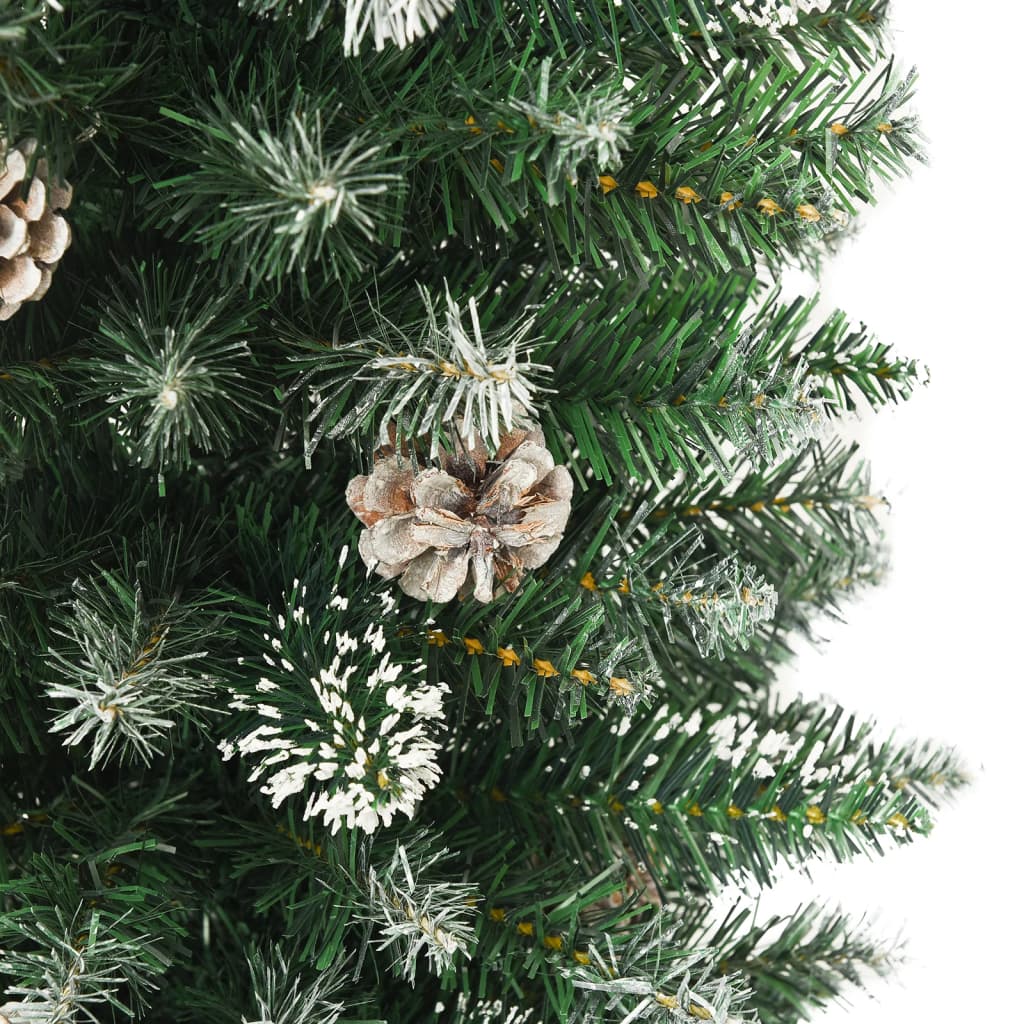 vidaXL Árvore de Natal artificial fina com suporte PVC 150 cm