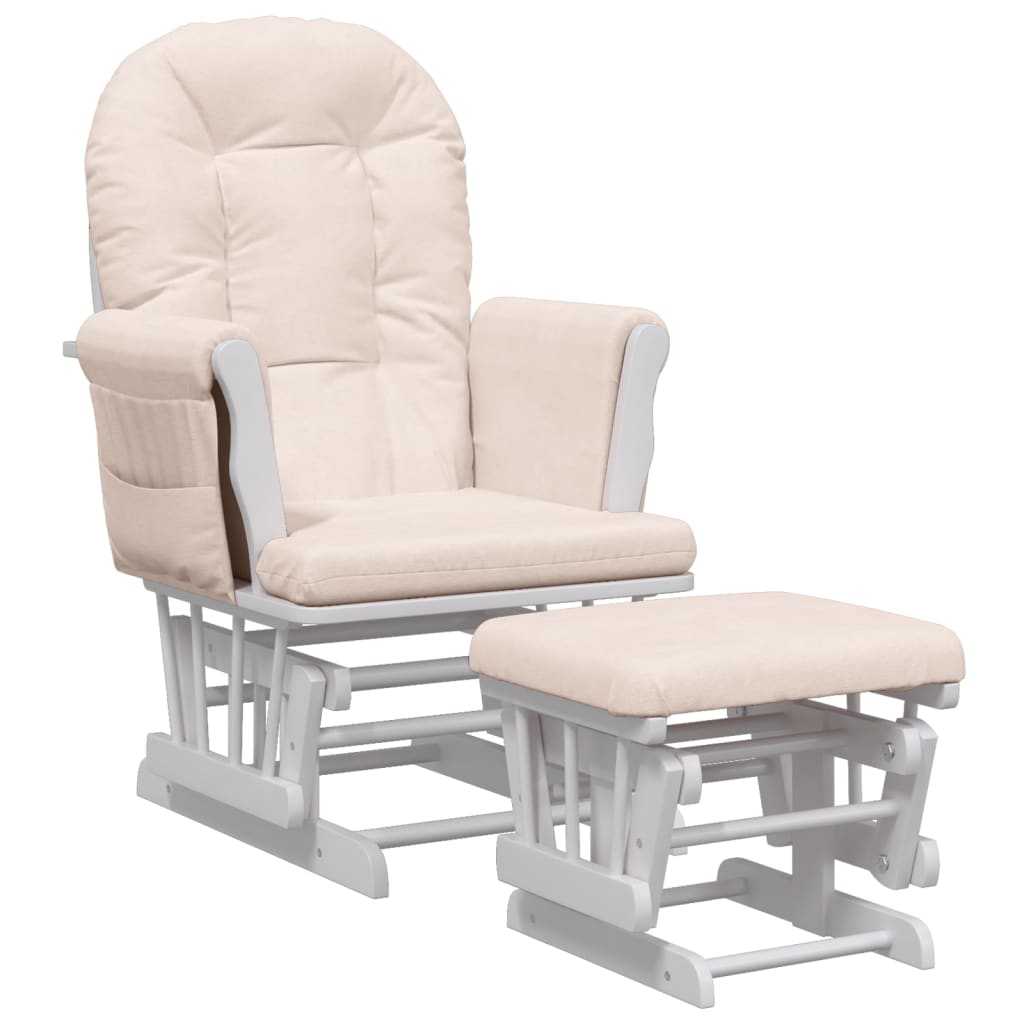 vidaXL Cadeira de amamentação com banco tecido rosa-claro