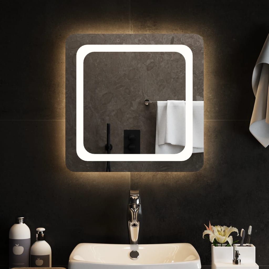 vidaXL Espelho de casa de banho com luzes LED 50x50 cm