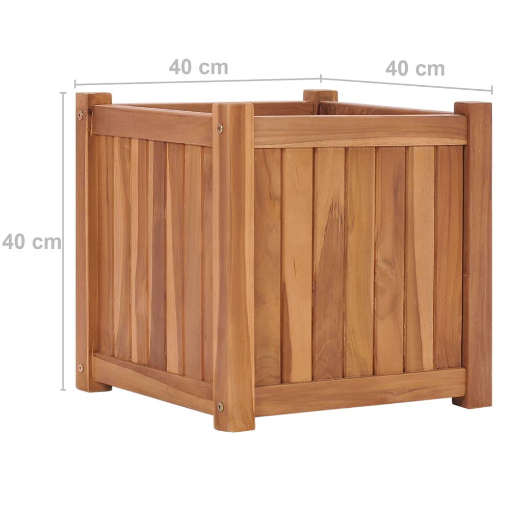 vidaXL Vaso/floreira 40x40x40 cm madeira de teca maciça