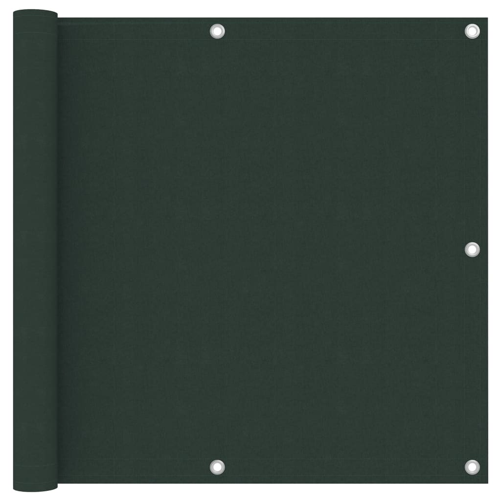 vidaXL Tela de varanda 90x400 cm tecido Oxford verde-escuro