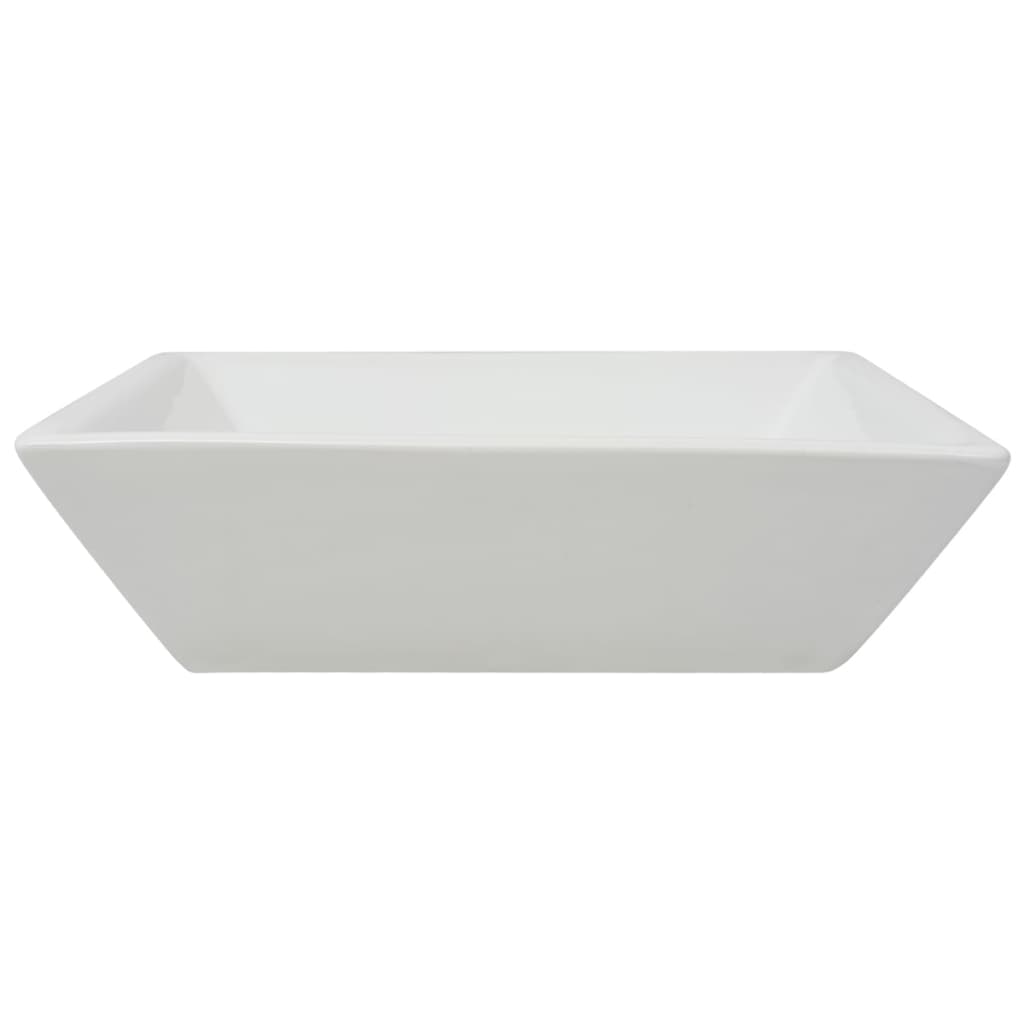 vidaXL Lavatório quadrado branco cerâmica 41,5x41,5x12 cm