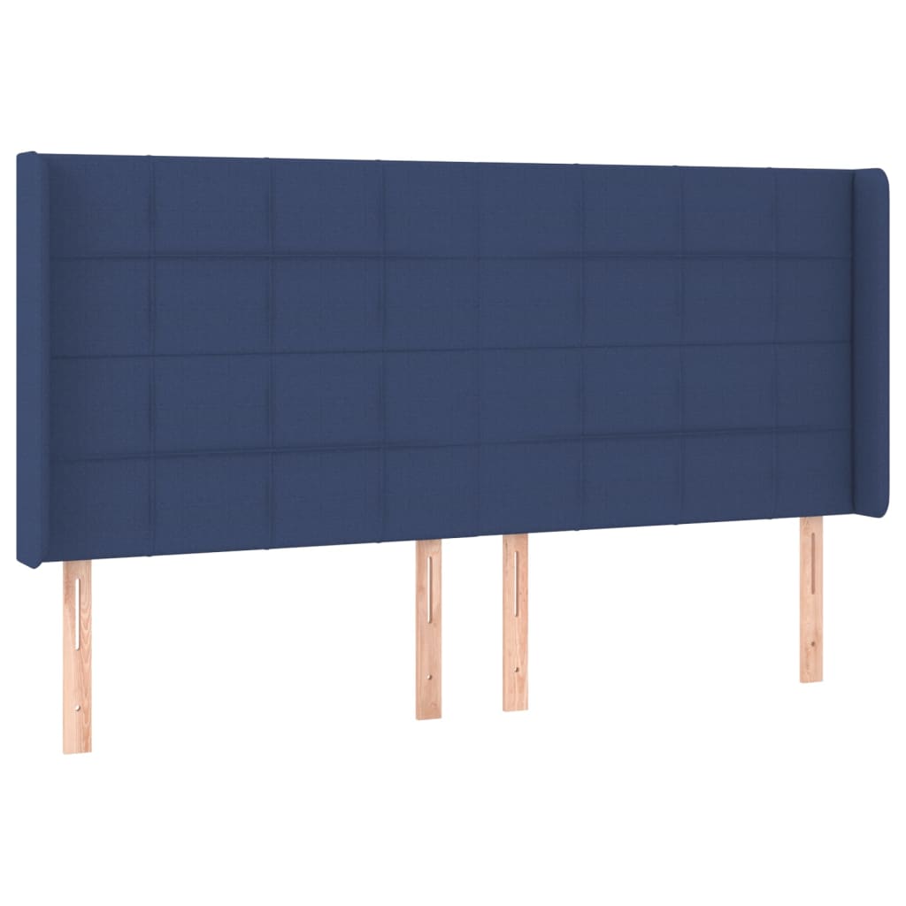 vidaXL Cama box spring c/ colchão e LED 200x200 cm tecido azul