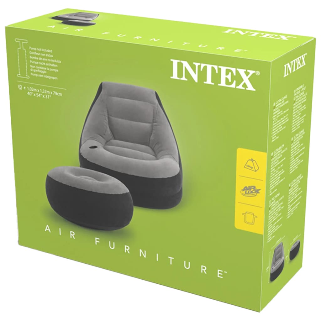 Intex Cadeira insuflável com pufe Ultra Lounge Relax 68564NP