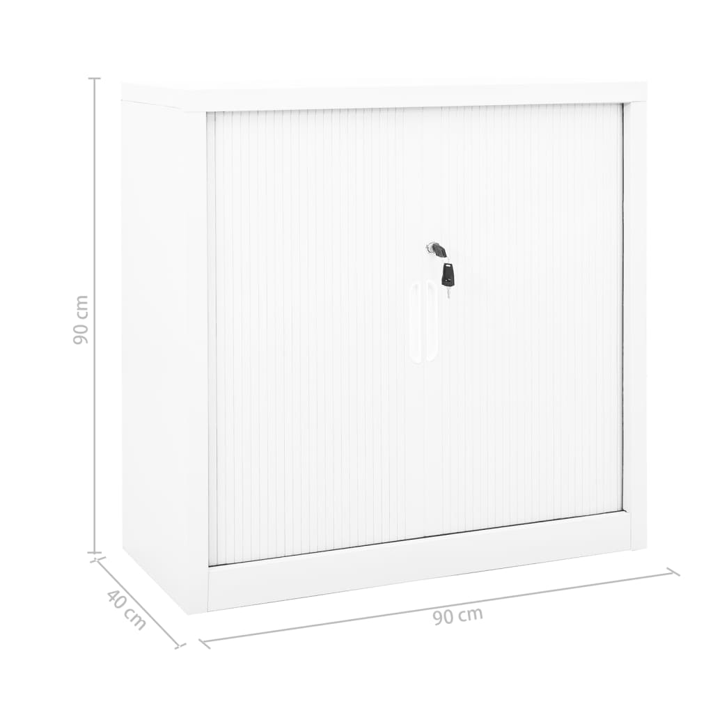 vidaXL Armário com porta deslizante aço 90x40x90 cm branco