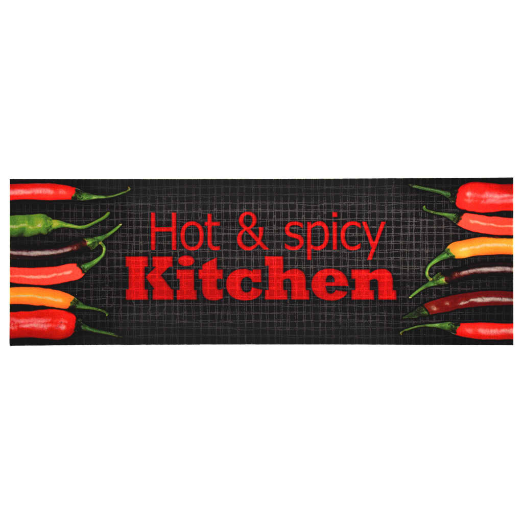 vidaXL Tapete de cozinha lavável com design Hot&Spicy 45x150 cm