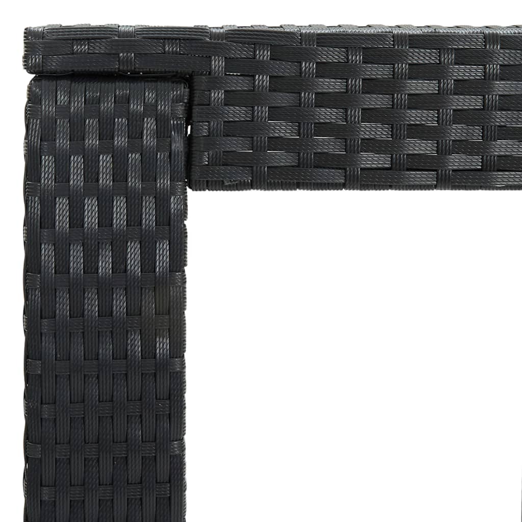 vidaXL 5 pcs conjunto de bar exterior c/ apoio de braços vime PE preto