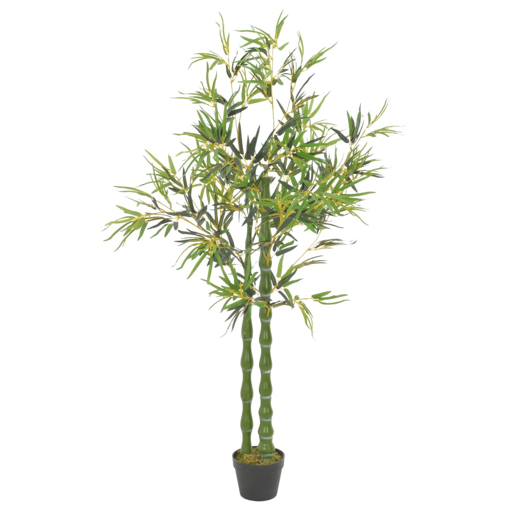 vidaXL Bambu artificial com vaso verde 160 cm