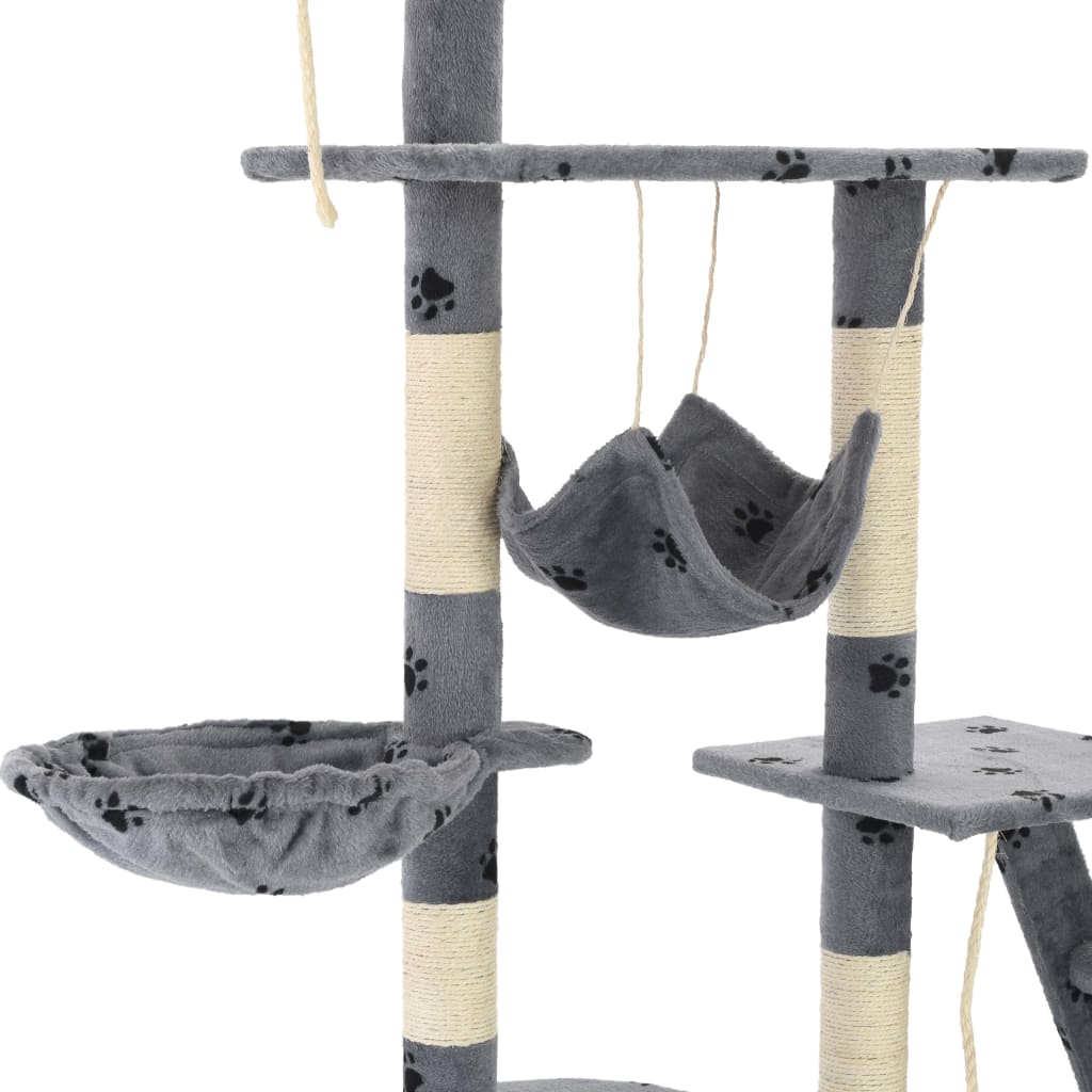 vidaXL Árvore para gatos c/ postes arranhadores sisal 230-250 cm cinza