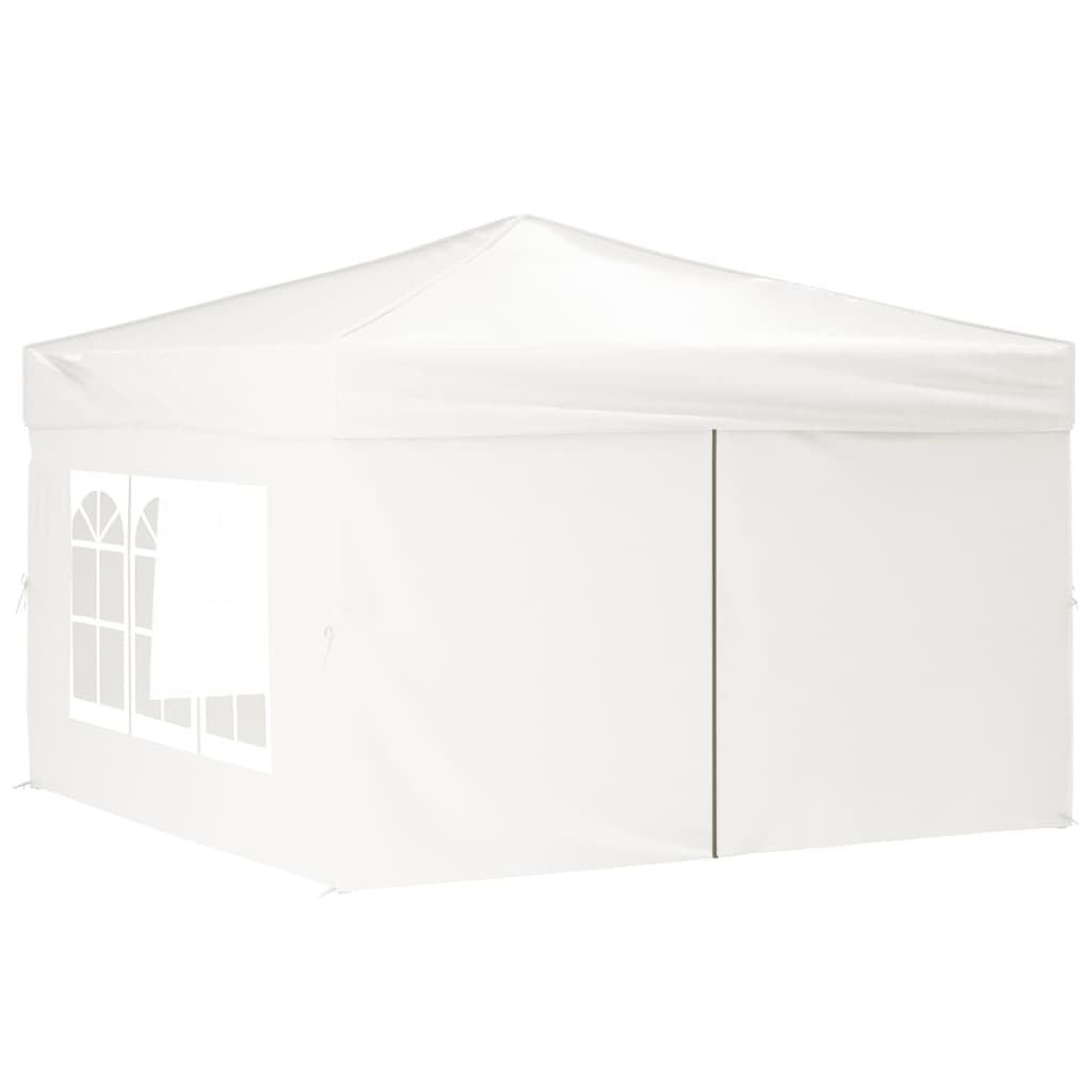 vidaXL Tenda para festas dobrável com paredes laterais 3x3 m branco