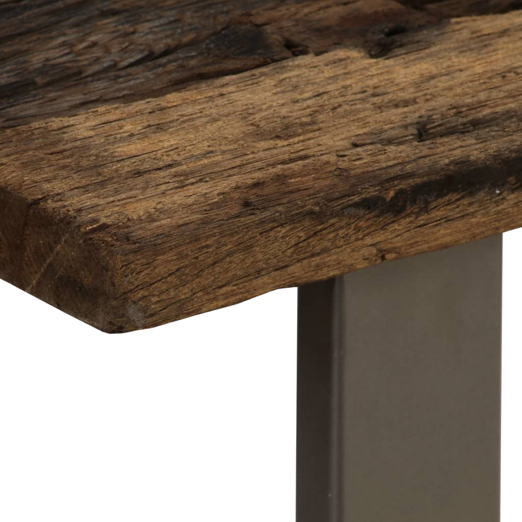 vidaXL Mesa de jantar em madeira recuperada e aço 118x55x76 cm