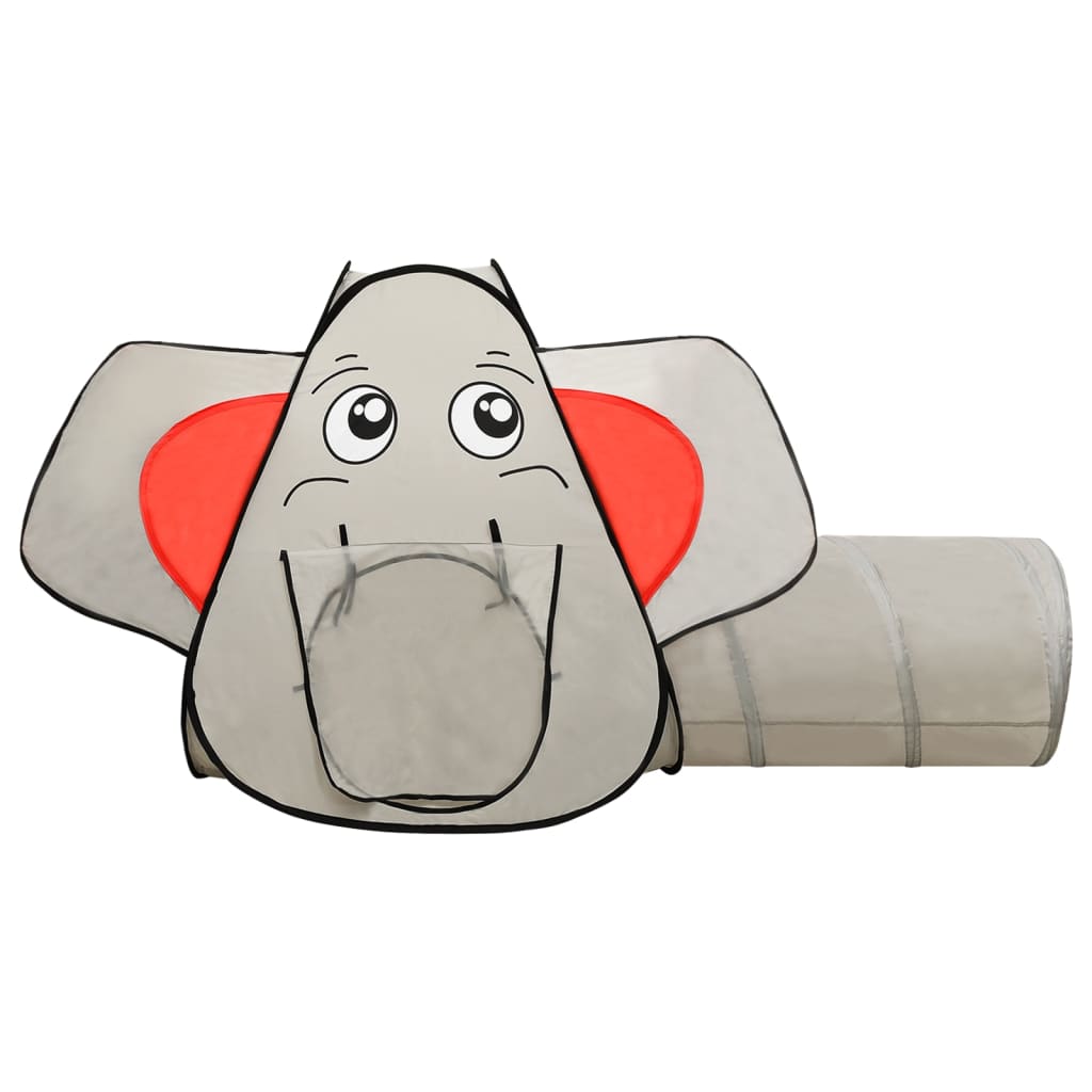 vidaXL Tenda de brincar elefante com 250 bolas 174x86x101 cm cinzento