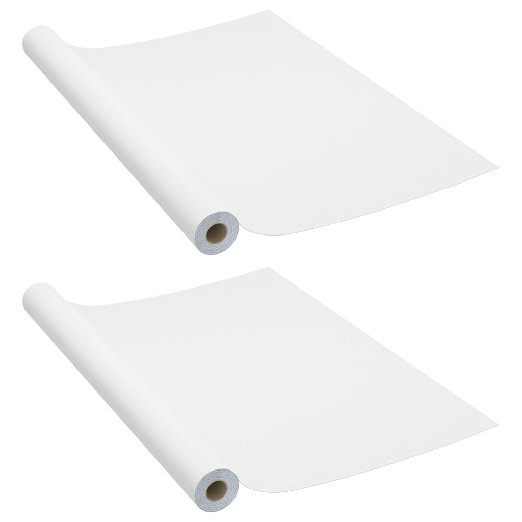 vidaXL Autocolante para móveis 2 pcs 500x90 cm PVC branco