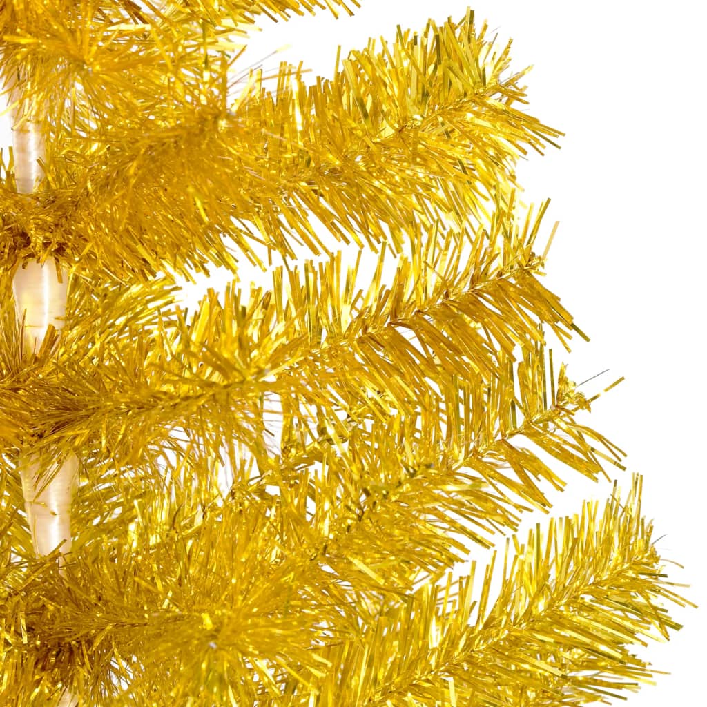 vidaXL Árvore Natal artificial pré-iluminada c/bolas 240cm PET dourado