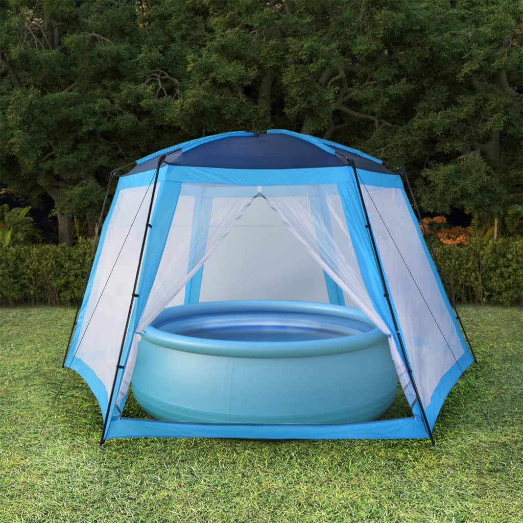 vidaXL Tenda para piscina 660x580x250 cm tecido azul