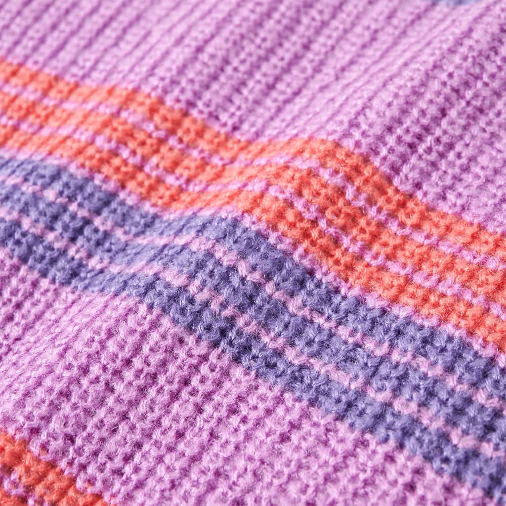 Camisola de malha para criança riscas lilás e rosa 92