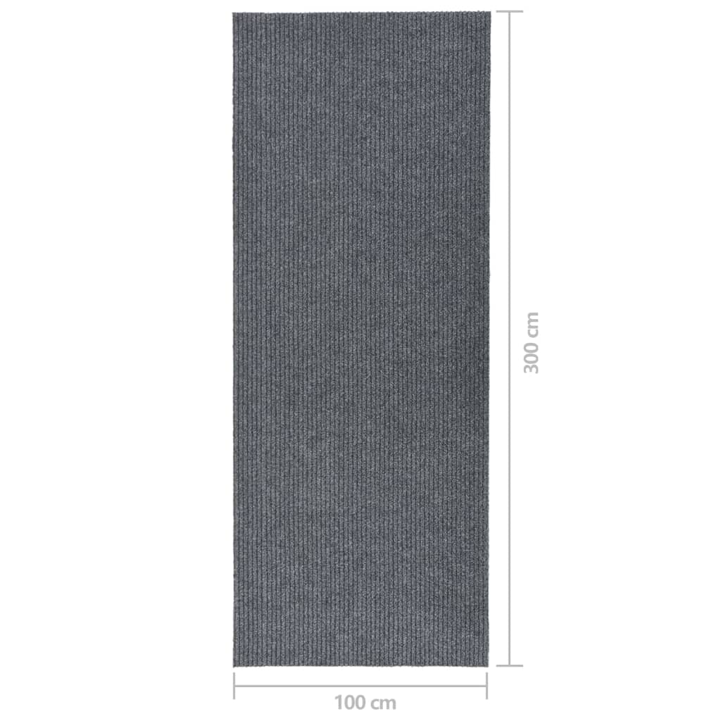 vidaXL Tapete/passadeira de entrada 100x300 cm cinzento
