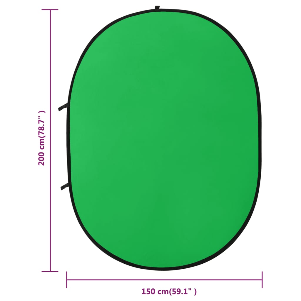 vidaXL Tela fundo de estúdio oval 2-em-1 200x150 cm verde e azul