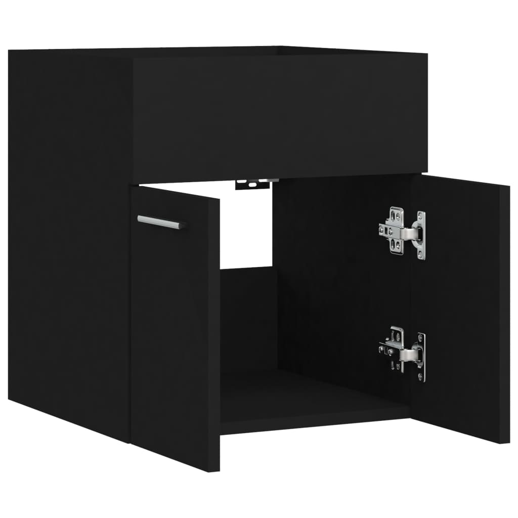 vidaXL Armário lavatório 41x38,5x46 cm derivados de madeira preto