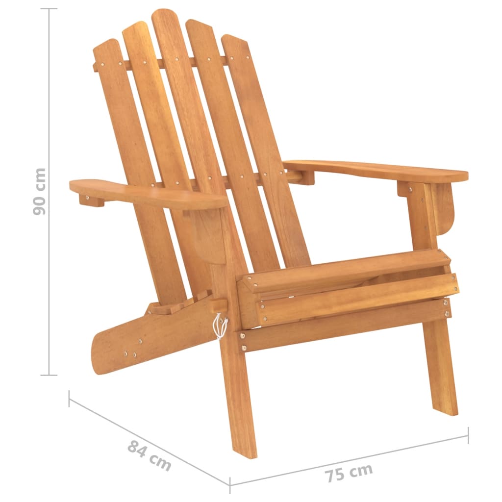 vidaXL Cadeira jardim Adirondack c/ apoio de pés madeira acácia maciça