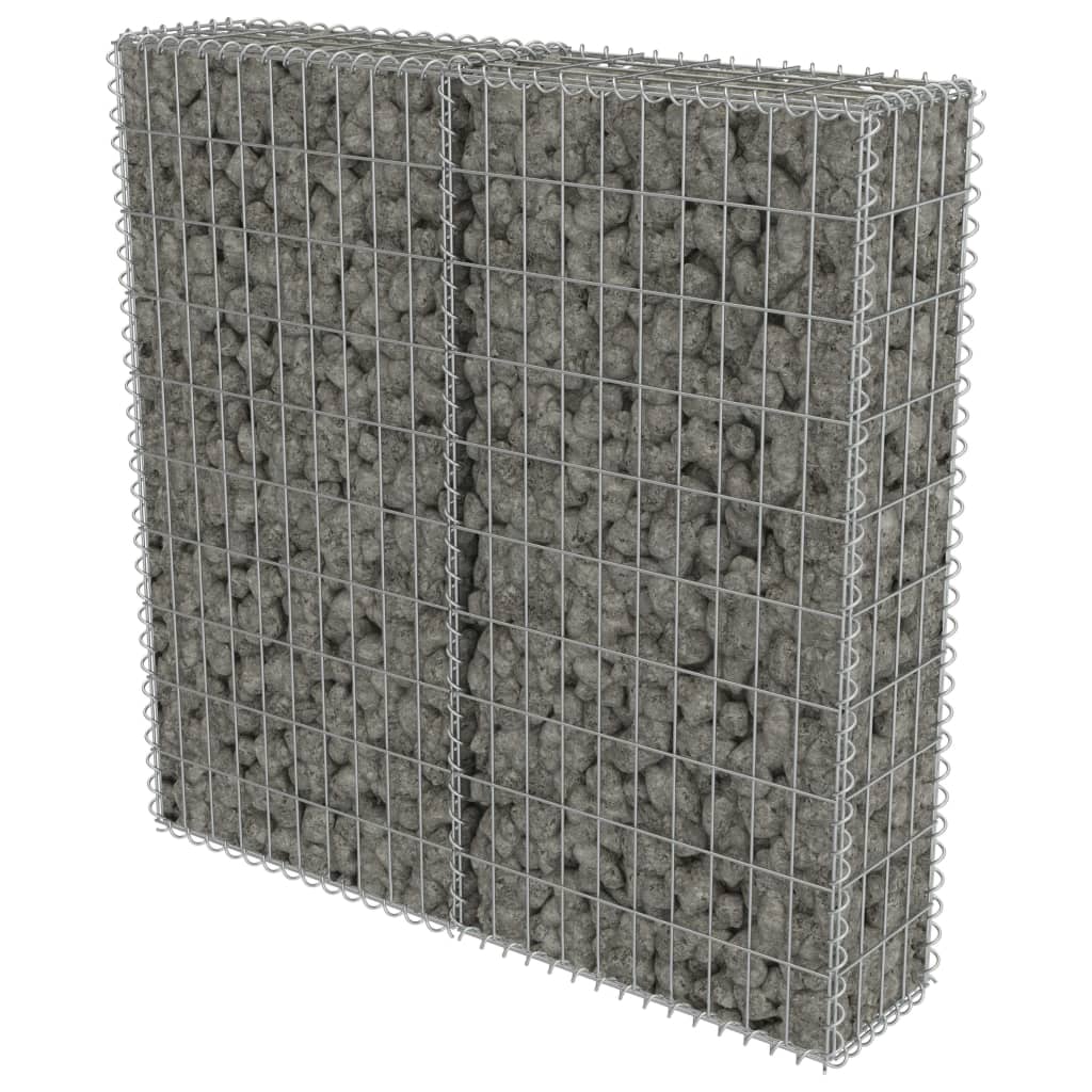 vidaXL Muro gabião com tampas aço galvanizado 100x20x100 cm