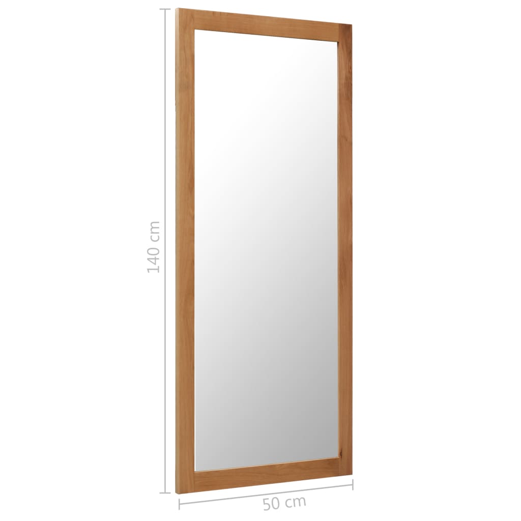 vidaXL Espelho 50x140 cm madeira de carvalho maciça