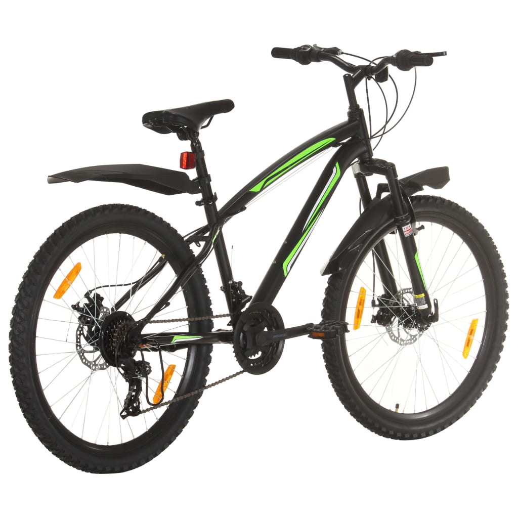 vidaXL Bicicleta de montanha 21 velocidades roda 26" 46 cm preto