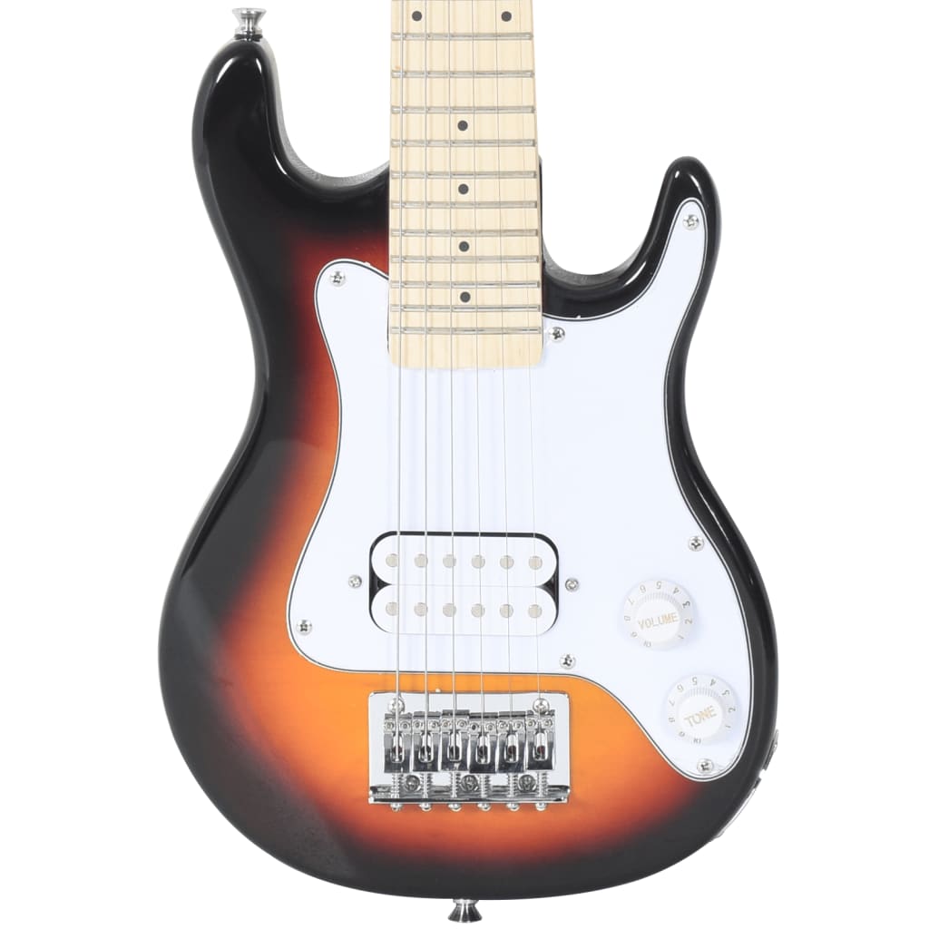 vidaXL Guitarra elétrica p/ crianças com saco 3/4 30" castanho/branco