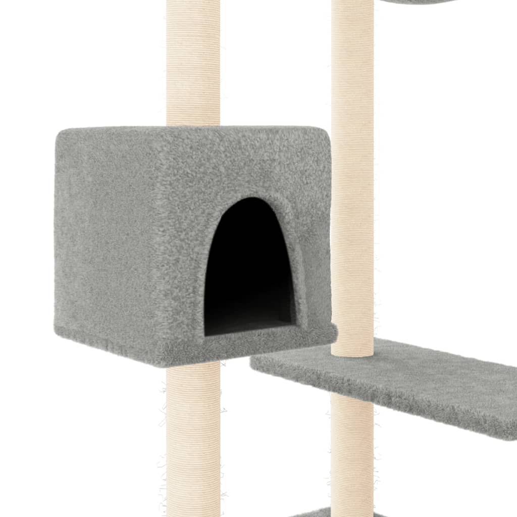 vidaXL Árvore p/ gatos c/ postes arranhadores 82 cm cinzento-claro