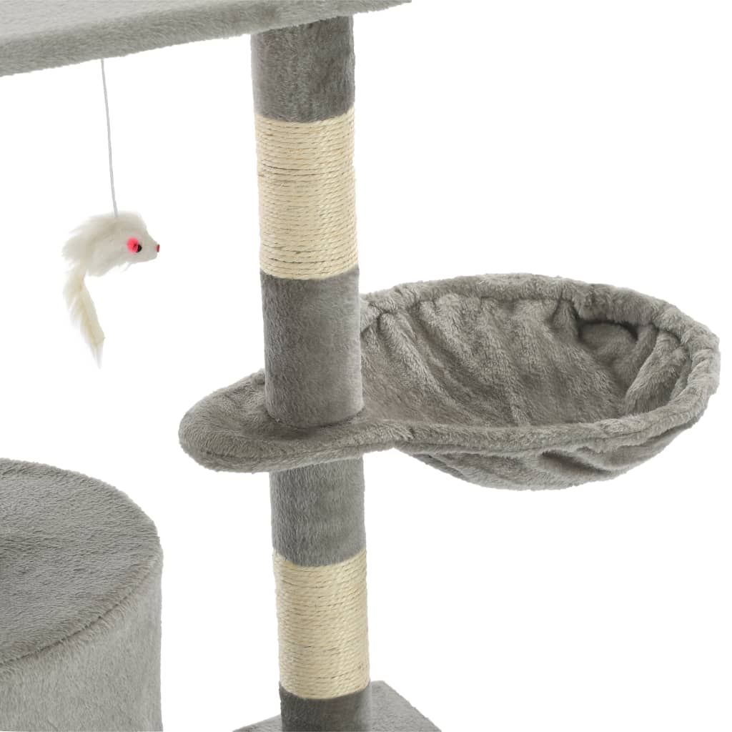 vidaXL Árvore para gatos c/ postes arranhadores sisal 138 cm cinzento
