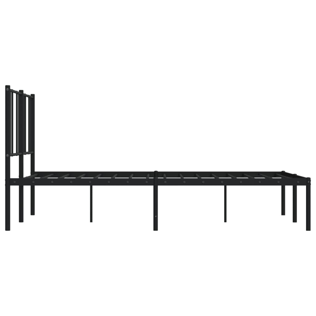 vidaXL Estrutura de cama com cabeceira 140x200 cm metal preto