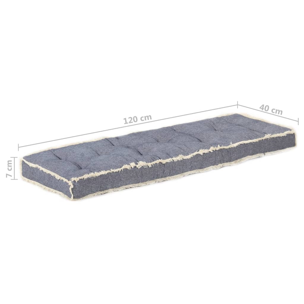 vidaXL Almofadão para sofá de paletes 120x40x7 cm azul