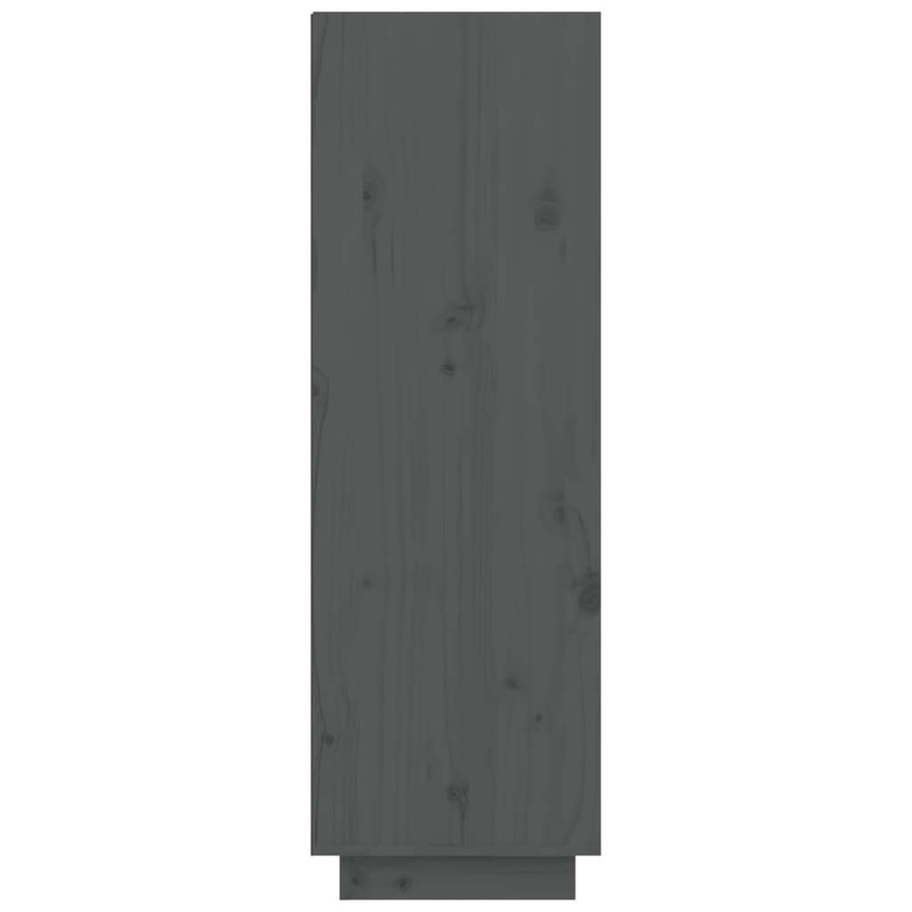 vidaXL Sapateira 60x34x105 cm madeira de pinho maciça cinza