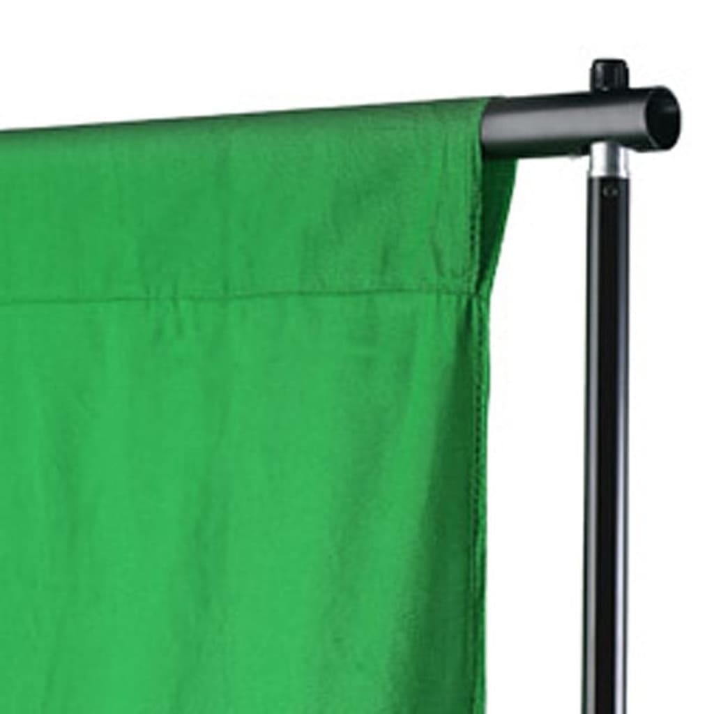 vidaXL Kit Sistema Portafondali con Fondale Verde 500x300 cm Sfondo Chroma Key 
