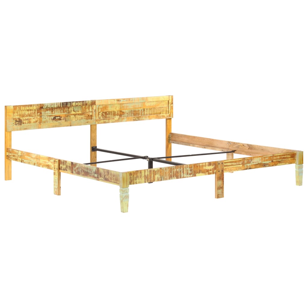vidaXL Estrutura de cama madeira recuperada maciça 200x200 cm
