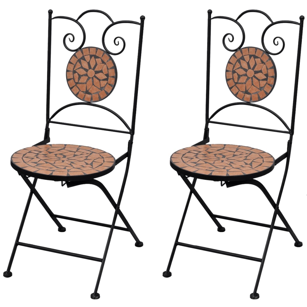 vidaXL Cadeiras de bistrô dobráveis 2 pcs cerâmica terracota