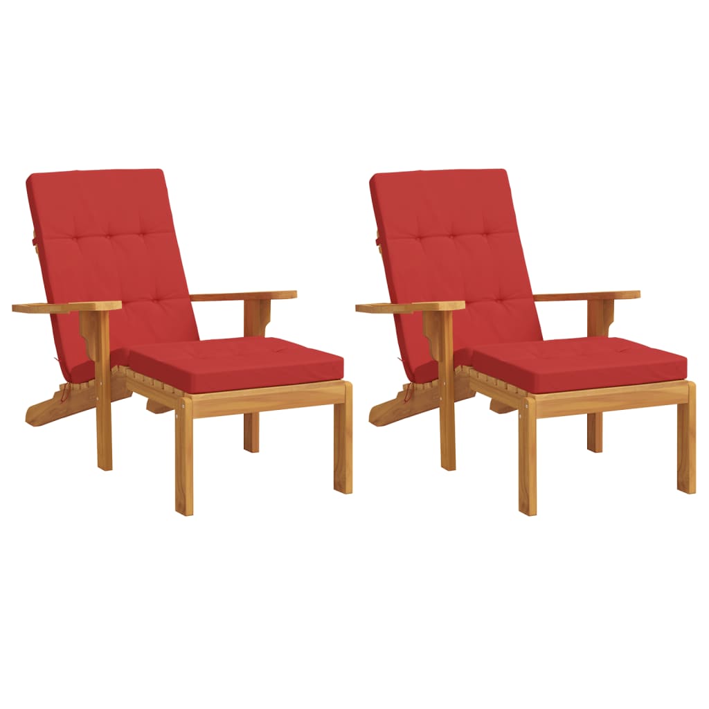 vidaXL Almofadões p/ cadeira de terraço 2 pcs tecido oxford vermelho